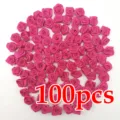 100pcs mini rosas de cinta de satén rosa carne flores artificiales para boda fiesta decor. - Rosa rojo