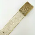 Gold metallic mesh ribbon detail shot, 5cm width, hollow out sparkle fabric for wrapping. - 5cm*2m/pc / Gold