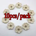 10pcs pack burlap flowers vintage fabric flower DIY rustic wedding party decor crafts - White