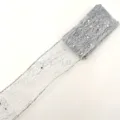 Silver sparkling mesh ribbon, hollow glitter fabric trim for gift wrapping, wedding decor detail. - 5cm*2m/pc / Silver
