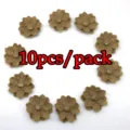 10pcs jute burlap flowers 6cm rustic floral trim for clothing accessories and craft decor - Coffee