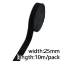 Black velvet ribbon roll 25mm width 10m length for gift wrapping, crafts, and apparel decor. - Black