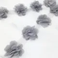 Grijs chiffon bloemen kant afwerking, 50mm brede kanten band voor DIY naaien handwerk en decor. - Grijs