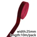 2.5cm burgundy velvet ribbon roll 10m pack for gift wrapping and DIY craft projects. - Burgundy