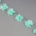 Mintgroene chiffon bloem kantband, 50mm brede kanten lint variant voor naaiprojecten. - Muntgroen