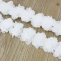 Cinta de ribete de flor de encaje de gasa blanca 4.5cm costura DIY decoración de ropa - 1 Metro / Blanco