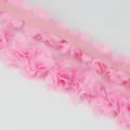 Cinta de Encaje de Gasa Rosa 4.5cm Costura Bricolaje Material de Manualidades Regalo - 1 Metro / Rosa