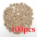 100pcs 1cm mini rosas de cinta de satén rosa flores artificiales para decoración de bodas - Champán