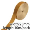 25mm wide gold velvet ribbon elastic trim for gift wrapping DIY crafts and sewing 10m - Light Coffee