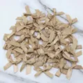 Champagne satin ribbon bows bulk, small decorative bows for DIY crafts, sewing, and gift wrapping. - 50 Sheets per Pack / Champagne