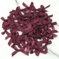 Satin ribbon bows for DIY crafts clothing sewing and apparel decoration projects - 50 Sheets per Pack / Burgundy