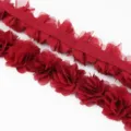 4.5cm gasa encaje cinta flor ribete decorativo DIY costura artesanía regalo accesorio - 1 Metro / Burdeos