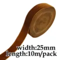 Brown velvet ribbon 25mm wide, 10 meters per pack, ideal for gift wrapping and DIY crafts. - Dark Coffee