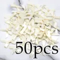 50pcs Off-White Satin Ribbon Bows Craft DIY Sewing Apparel Decoration Accessories - 50 Sheets per Pack / Off White