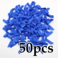 50pcs Blue Ribbon Bows Fabric Bowknot DIY Crafts Sewing Wedding Party Decoration 4cm - 50 Sheets per Pack / Sapphire Blue