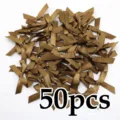 Brown satin ribbon bows 50pcs DIY craft sewing accessories fabric material handmade decorations - 50 Sheets per Pack / Coffee