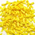 Batch of bright yellow satin ribbon bows for DIY sewing crafts, apparel and gift decoration. - 200 Pieces/Pack / Yellow