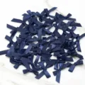 Bulk navy blue satin ribbon bows for DIY crafts, sewing, clothing decoration, and handmade projects. - 50 Sheets per Pack / Dark Blue
