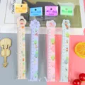 Regla transparente de 15 cm de plástico con dibujos animados para estudiantes y niños. - Serie de dibujos animados