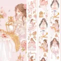 PET washi tape decorative sticker roll for journaling, character design, 70mm width. - Gongzhiyu