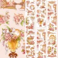 Decorative PET washi tape featuring vintage palace floral and arch designs for journaling. - Gongzhixu