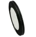 Black and silver edge ribbon roll, 6mm width satin ribbon for gift wrapping and crafts. - Black with Silver Edge