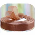 Brown organza ribbon for gift wrapping, flower bouquets, and baking cake box decoration. - 1.5cm Wide / Coffee