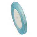 Light blue satin ribbon with silver edge, 6mm narrow fabric tape for gift wrapping and decor. - Sky Blue with Silver Edge