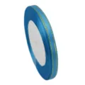 Blue golden edge ribbon 6mm gift box packaging silk ribbon bow ribbon cake binding - Lake Blue with Gold Edge