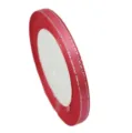 6mm Silver Edge Satin Ribbon Red Fabric Ribbon for Gift Wrapping and Cake Decor 22M - Watermelon Red with Silver Edge