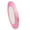6mm silver edge satin ribbon roll for gift box packaging, cake tying and DIY crafts decoration. - Pink and Silver