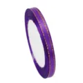 Purple ribbon with gold edge 6mm satin ribbon for gift wrapping, crafts, and bow making. - Purple Gold Edge