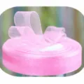 Pink organza ribbon roll with bow for gift packaging, flower wrapping, and baking decor. - Pink