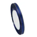6mm blue gold edge satin ribbon roll for gift wrapping, wedding decor and handmade crafts. - Deep Blue with Gold Rim