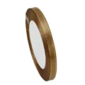 Brown gold edge ribbon 6mm width for gift wrapping, bows, and cake packaging decoration. - Coffee with Gold Edge