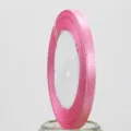 Pink silver edge ribbon 6mm satin ribbon for gift wrapping and decorative crafts design. - Pink with Silver Border