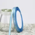Light blue ribbon with metallic edge roll variant for gift wrapping and crafting projects - Sky Blue With Gold Edge