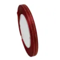 Red gold edge ribbon 6mm satin ribbon for gift wrapping bow cake tying decorative craft - Wine Red with Gold Trim