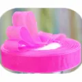 Hot pink organza ribbon roll for gift wrapping, wedding decor, and flower bouquets. - Hot Pink