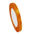 Orange Satin Ribbon with Gold Edge for Gift Wrapping and Craft Bow Making Variant Item - Tangerine Yellow with Gold Border