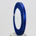 Royal Blue Silver Edge Ribbon Roll, 6mm Narrow Fabric Ribbon for Gift Wrapping and Craft. - Royal Blue With Silver Edge