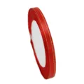 Red satin ribbon roll with gold edge, 6mm wide gift wrapping and craft decorative ribbon. - Red Gold Edge