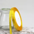 Gold edge yellow ribbon 6mm variant for gift wrapping and cake decoration, 22m length - Orange-Yellow with Gold Border