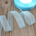 Light Blue Sheer Organza Ribbon Roll for Gift Wrapping, Bows and Wedding Decoration - Sky Blue