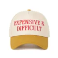 Casquette de baseball rétro bicolore beige et jaune avec broderie Expensive & Difficult - Casquette de baseball color-block / Jaune