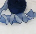 6cm Navy Blue Organza Ribbon Fish Tail Yarn Ribbon for Gift Wrapping and Flower Packaging - Dark Blue