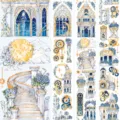 Starlight Garden vintage PET washi tape, 60mmx2m die-cut decorative sticker for journaling. - Starlight Garden