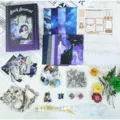 Vintage junk journal craft paper sticker set with dried flowers and creative stationery supplies. - Universe Fragments