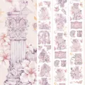 Vintage palace pillar flower washi tape PET material 70mm width decorative stationery tape - Shizhiyunlv