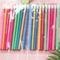 Set de lápices HB de colores vibrantes con borrador para estudiantes y dibujo - Lápices con goma grande / HB